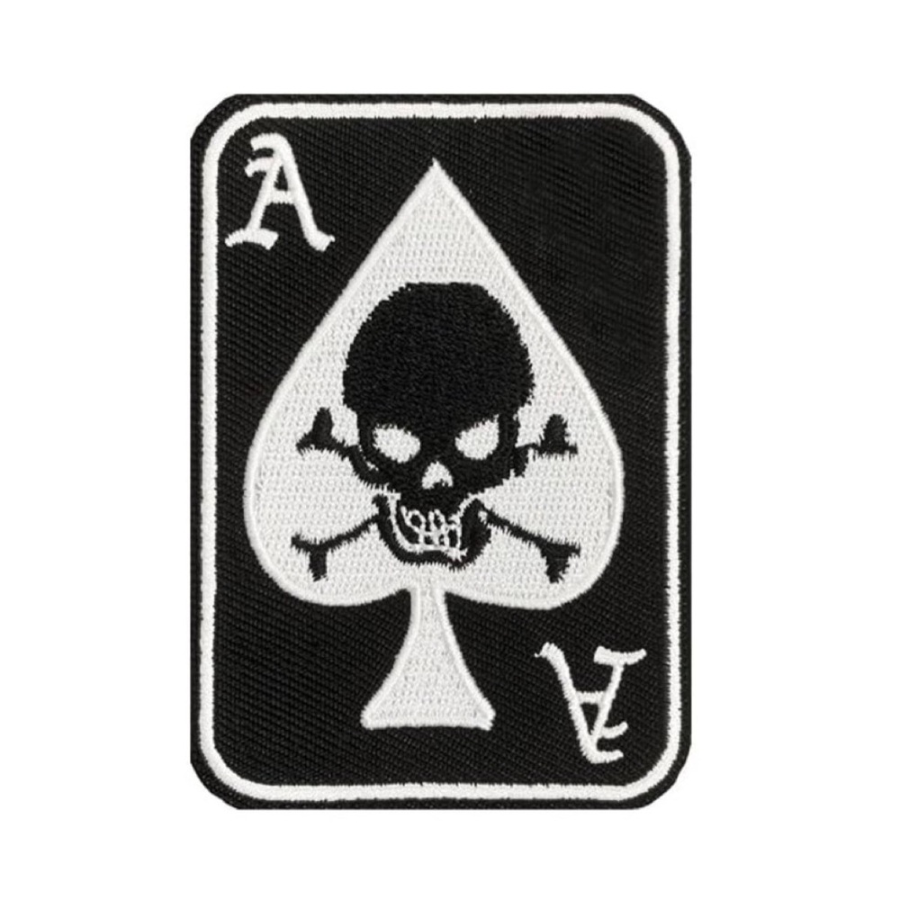 ♠️NEW! Ace of Spades Skull Card Embroidered Patch